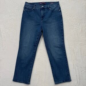 Gloria Vanderbilt Jeans Womens 12PS Blue Amanda Tapered High Rise Stretch Denim